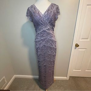 Marina Lavender Sparkle Lace Gown Dress 10